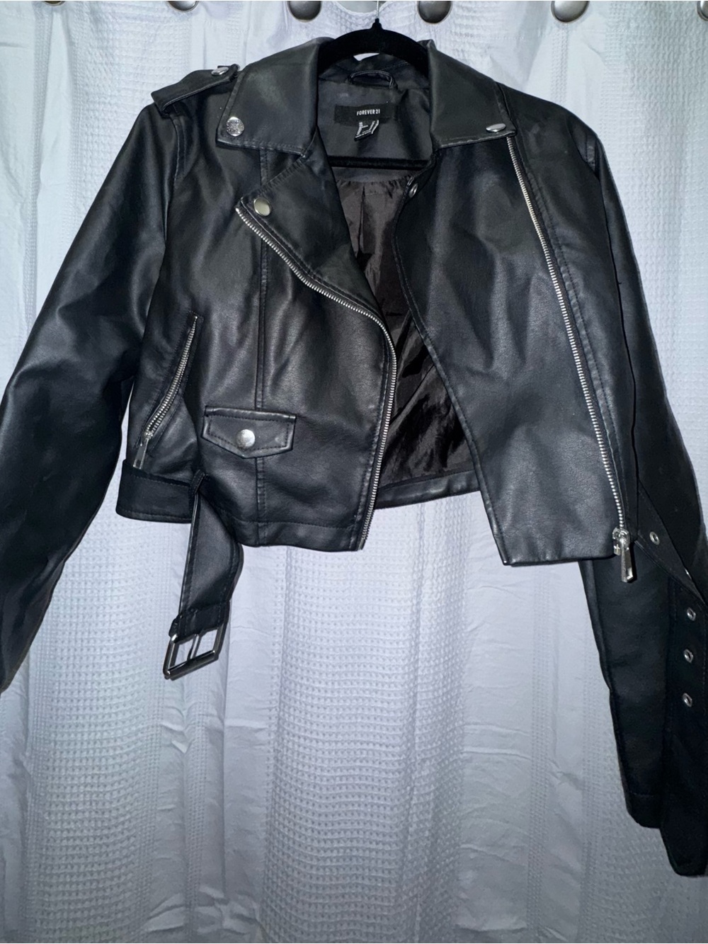 Forever 21 Black Faux Leather Moto Jacket